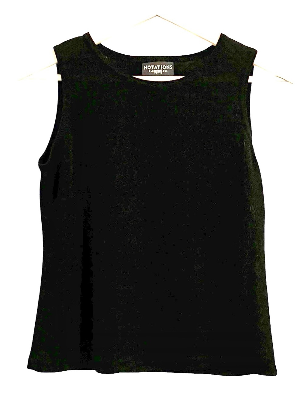 Notations Black Sleeveless SheerTank Top